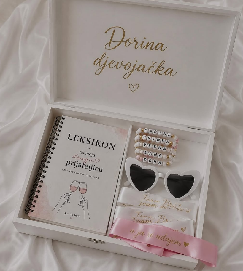 Personalisierte Erinnerungsbox für den Junggesellinnenabschied